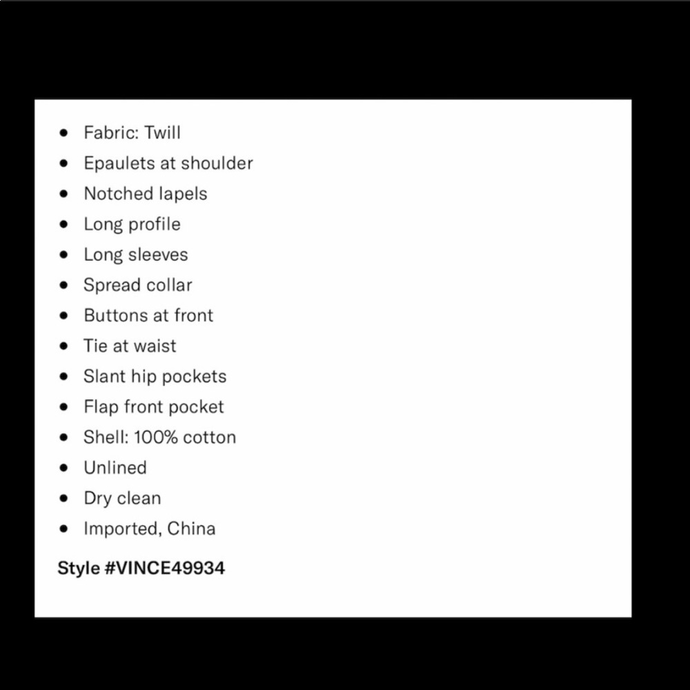 NWT Vince Dark Khaki Belted Trench Coat - Picture 6 of 10